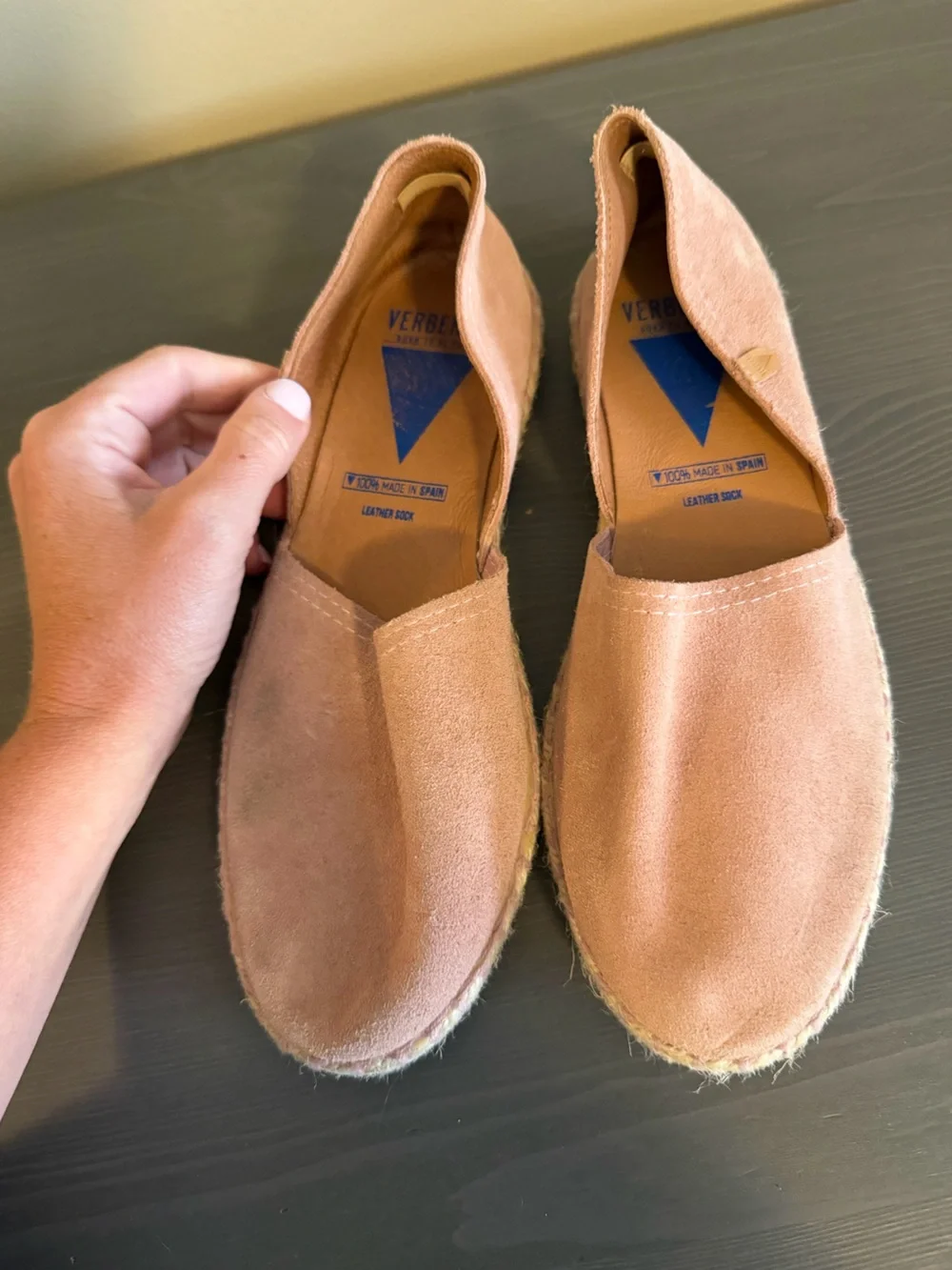Verbenas Pink Carmen Suede Espadrilles